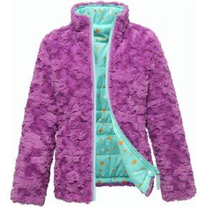 Rokka&Rolla Girls' Reversible Water-Resistant Teddy Sherpa Fleece Puffer Jacket